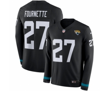 Youth Nike Jacksonville Jaguars #27 Leonard Fournette Limited Black Therma Long Sleeve NFL Jersey