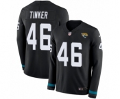 Youth Nike Jacksonville Jaguars #46 Carson Tinker Limited Black Therma Long Sleeve NFL Jersey