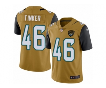 Youth Nike Jacksonville Jaguars #46 Carson Tinker Limited Gold Rush NFL Jersey