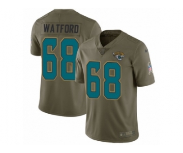 Youth Nike Jacksonville Jaguars #68 Earl Watford Limited Olive 2017 Salute to Service NFL Jersey