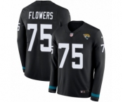 Youth Nike Jacksonville Jaguars #75 Ereck Flowers Limited Black Therma Long Sleeve NFL Jersey