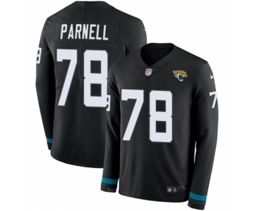 Youth Nike Jacksonville Jaguars #78 Jermey Parnell Limited Black Therma Long Sleeve NFL Jersey
