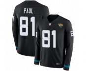 Youth Nike Jacksonville Jaguars #81 Niles Paul Limited Black Therma Long Sleeve NFL Jersey