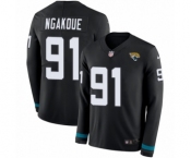 Youth Nike Jacksonville Jaguars #91 Yannick Ngakoue Limited Black Therma Long Sleeve NFL Jersey