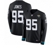 Youth Nike Jacksonville Jaguars #95 Abry Jones Limited Black Therma Long Sleeve NFL Jersey