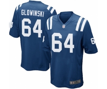 Men's Indianapolis Colts #64 Mark Glowinski Game Royal Blue Team Color Football Jersey