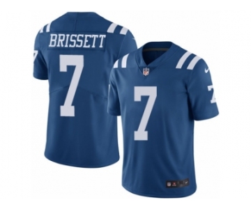 Men Nike Indianapolis Colts #7 Jacoby Brissett Elite Royal Blue Rush Vapor Untouchable NFL Jersey