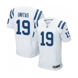 Men's Indianapolis Colts #19 Johnny Unitas Elite White Football Jersey