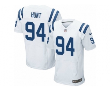 Men's Nike Indianapolis Colts #94 Margus Hunt Elite White NFL Jersey