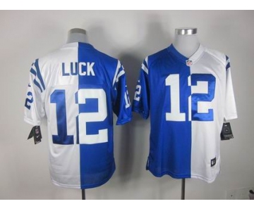 nike nfl jerseys indianapolis colts #12 luck white-blue[Elite split]