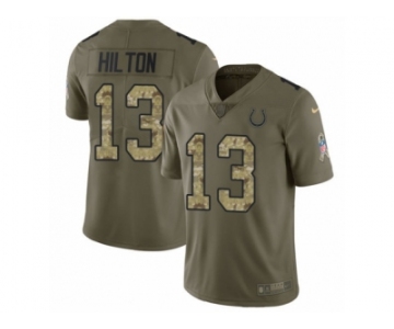 Men Nike Indianapolis Colts #13 T.Y. Hilton Limited Olive Camo 2017 Salute to Service NFL Jersey