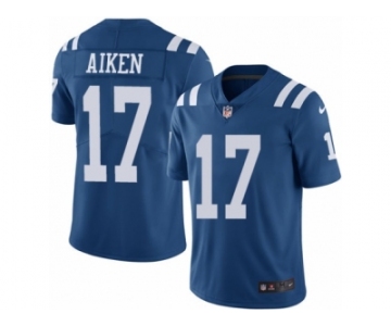 Men Nike Indianapolis Colts #17 Kamar Aiken Limited Royal Blue Rush Vapor Untouchable NFL Jersey