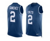 Men Nike Indianapolis Colts #2 Rigoberto Sanchez Limited Royal Blue Player Name & Number Tank Top NFL Jersey