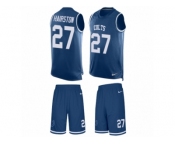 Men Nike Indianapolis Colts #27 Nate Hairston Limited Royal Blue Tank Top Suit NFL Jersey