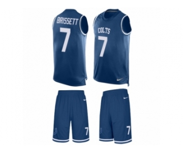 Men Nike Indianapolis Colts #7 Jacoby Brissett Limited Royal Blue Tank Top Suit NFL Jersey