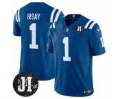 Men's Indianapolis Colts #1 Jim Irsay Blue 2025 F.U.S.E. Jim Irsay Patch Vapor Limited Football Stitched Jersey Men's Indianapolis Colts #1 Jim Irsay Blue 2025 F.U.S.E. Jim Irsay Patch Vapor Limited Football Stitched Jersey