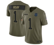Men's Indianapolis Colts #1 Jim Irsay Olive 2025 Salute to Service Limited Football Stitched Jersey Men's Indianapolis Colts #1 Jim Irsay Olive 2025 Salute to Service Limited Football Stitched Jersey