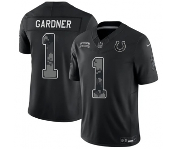 Men's Indianapolis Colts #1 Sauce Gardner Black 2026 F.U.S.E. Salute to Service Limited Football Stitched Jersey