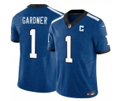 Men's Indianapolis Colts #1 Sauce Gardner Blue 2025 F.U.S.E. Throwback Vapor Limited Stitched Football Jersey Men's Indianapolis Colts #1 Sauce Gardner Blue 2025 F.U.S.E. Throwback Vapor Limited Stitched Football Jersey