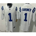 Men's Indianapolis Colts #1 Sauce Gardner Limited White FUSE Vapor Jersey