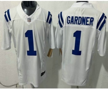 Men's Indianapolis Colts #1 Sauce Gardner Limited White FUSE Vapor Jersey