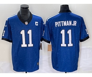 Men's Indianapolis Colts #11 Michael Pittman Jr Royal 2023 FUSE Indiana Nights Limited Stitched Jersey