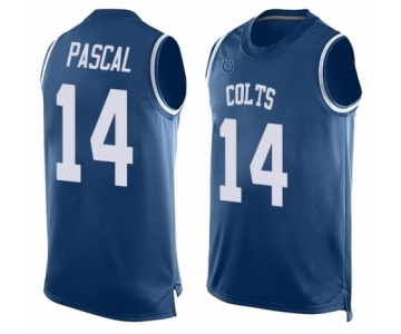 Men's Indianapolis Colts #14 Zach Pascal Limited Royal Blue Player Name & Number Tank Top Football Jersey
