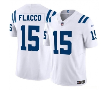 Men's Indianapolis Colts #15 Joe Flacco White 2024 F.U.S.E. Vapor Limited Football Stitched Jersey