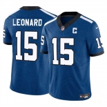 Men's Indianapolis Colts #15 Riley Leonard Blue 2025 F.U.S.E. Throwback Vapor Limited Football Stitched Jersey