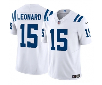 Men's Indianapolis Colts #15 Riley Leonard White 2025 F.U.S.E. Vapor Limited Football Stitched Jersey