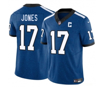 Men's Indianapolis Colts #17 Daniel Jones Blue 2025 F.U.S.E. Throwback Vapor Limited Football Stitched Jersey
