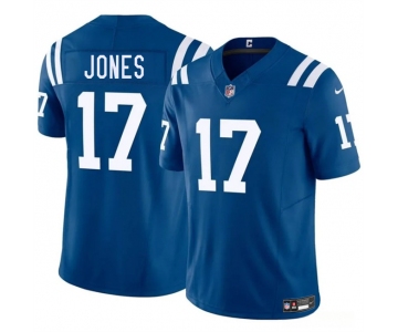 Men's Indianapolis Colts #17 Daniel Jones Blue 2025 F.U.S.E. Vapor Limited Football Stitched Jersey