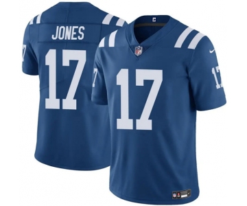 Men's Indianapolis Colts #17 Daniel Jones Blue Vapor Limited Football Stitched Jersey