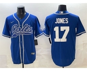 Men's Indianapolis Colts #17 Daniel Jones Royal Cool Base Stitched Baseball Jersey Men's Indianapolis Colts #17 Daniel Jones Royal Cool Base Stitched Baseball Jersey