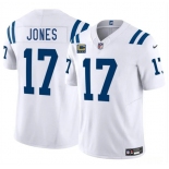Men's Indianapolis Colts #17 Daniel Jones White 2025 F.U.S.E. With 4-Star C Patch Vapor Limited Football Stitched Jersey