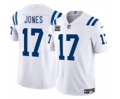 Men's Indianapolis Colts #17 Daniel Jones White 2025 F.U.S.E. With 4-Star C Patch Vapor Limited Football Stitched Jersey