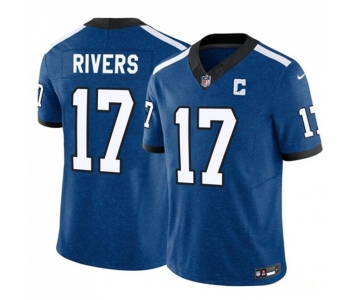 Men's Indianapolis Colts #17 Philip Rivers Blue 2025 F.U.S.E. Throwback Vapor Limited Football Stitched Jersey