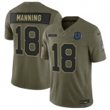 Men's Indianapolis Colts #18 Peyton Manning Olive 2025 Salute to Service Limited Football Stitched Jersey Men's Indianapolis Colts #18 Peyton Manning Olive 2025 Salute to Service Limited Football Stitched Jersey