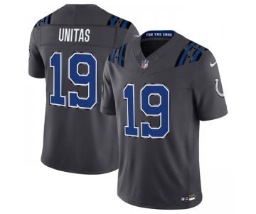 Men's Indianapolis Colts #19 Johnny Unitas Dark Gray 2026 F.U.S.E. Rivalries Collection Limited Football Stitched Jersey