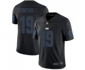 Men's Indianapolis Colts #19 Johnny Unitas Limited Black Rush Impact Football Jersey