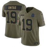 Men's Indianapolis Colts #19 Johnny Unitas Olive 2025 Salute to Service Limited Football Stitched Jersey Men's Indianapolis Colts #19 Johnny Unitas Olive 2025 Salute to Service Limited Football Stitched Jersey