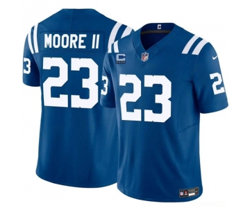 Men's Indianapolis Colts #23 Kenny Moore II Blue 2025 F.U.S.E. With 4-Star C Patch Vapor Limited Football Stitched Jersey