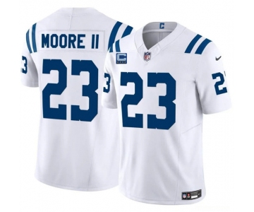 Men's Indianapolis Colts #23 Kenny Moore II White 2025 F.U.S.E. With 4-Star C Patch Vapor Limited Football Stitched Jersey