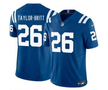 Men's Indianapolis Colts #26 Cam Taylor-Britt Blue 2026 F.U.S.E. Vapor Limited Football Stitched Jersey