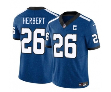 Men's Indianapolis Colts #26 Khalil Herbert Blue 2025 F.U.S.E. Throwback Vapor Limited Football Stitched Jersey