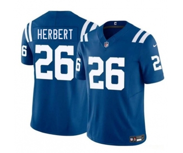 Men's Indianapolis Colts #26 Khalil Herbert Blue 2025 F.U.S.E. Vapor Limited Football Stitched Jersey