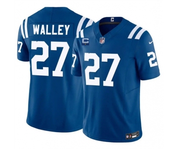 Men's Indianapolis Colts #27 Justin Walley Blue 2026 F.U.S.E. 1-Star C Patch Vapor Limited Football Stitched Jersey