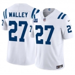 Men's Indianapolis Colts #27 Justin Walley White 2026 F.U.S.E. 1-Star C Patch Vapor Limited Football Stitched Jersey