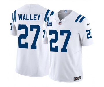 Men's Indianapolis Colts #27 Justin Walley White 2026 F.U.S.E. 1-Star C Patch Vapor Limited Football Stitched Jersey