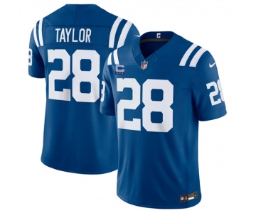 Men's Indianapolis Colts #28 Jonathan Taylor Blue 2026 F.U.S.E. With 4-Star C Patch Limited Football Stitched Jersey